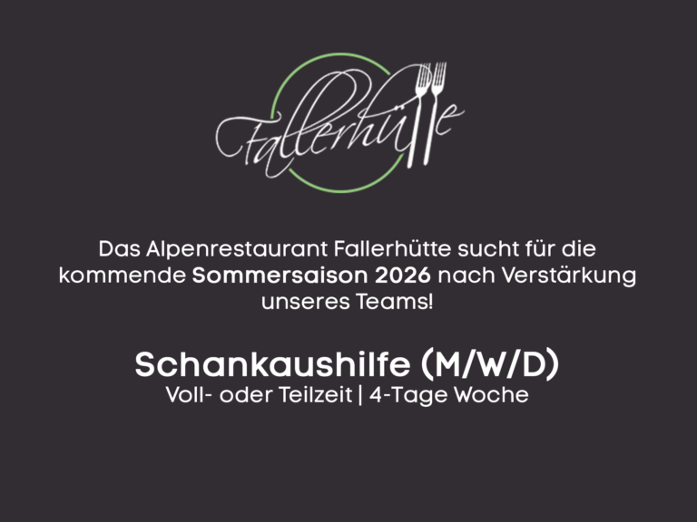 Stelleninserat: Schankaushilfe